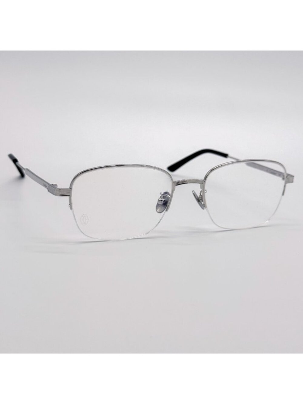 New Cartier CT0382O 002 Silver Unisex Eeyeglasses Authentic